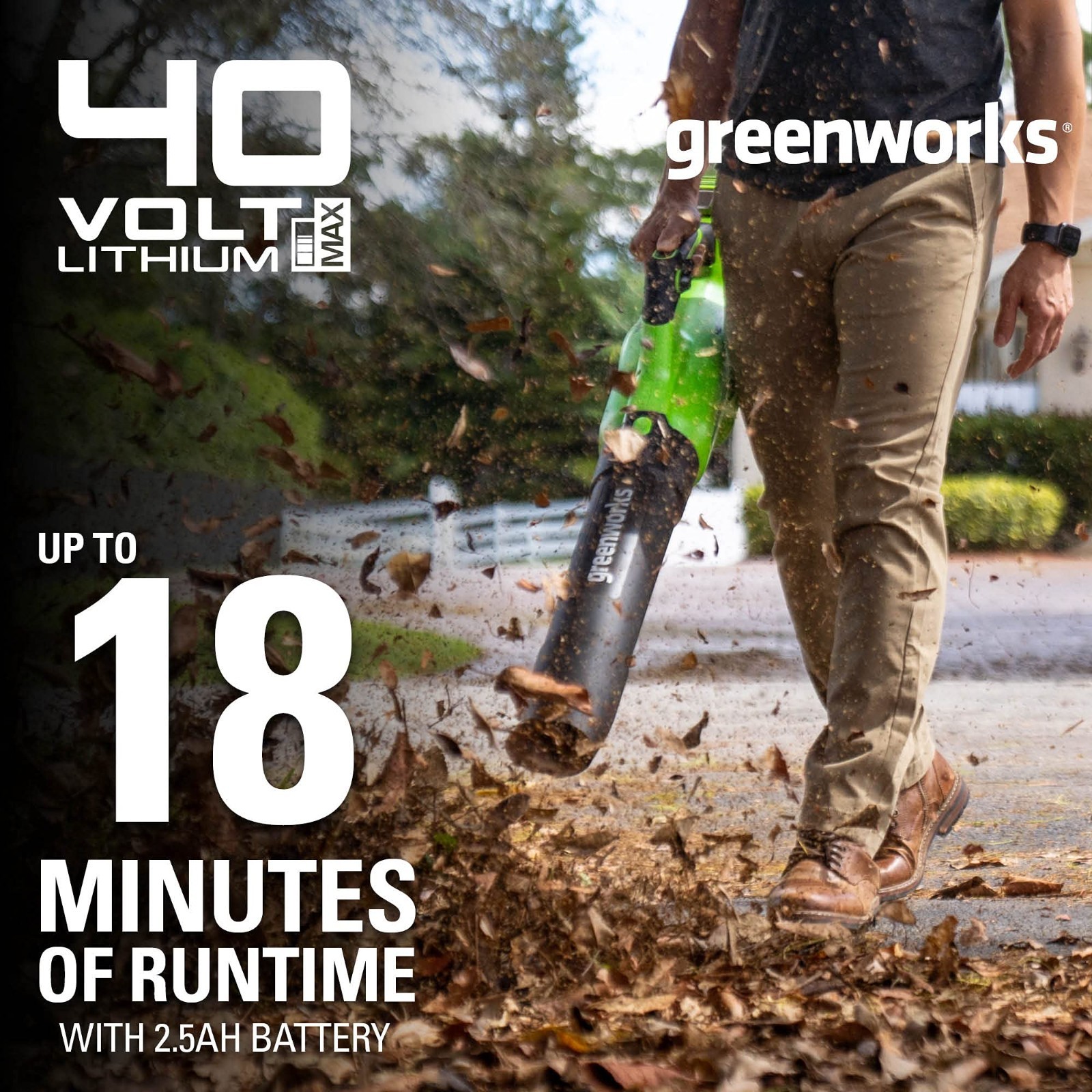 Greenworks 40V Axial Leaf Blower (500CFM 120MPH) w/ 2.5Ah Battery and 2A Charger
