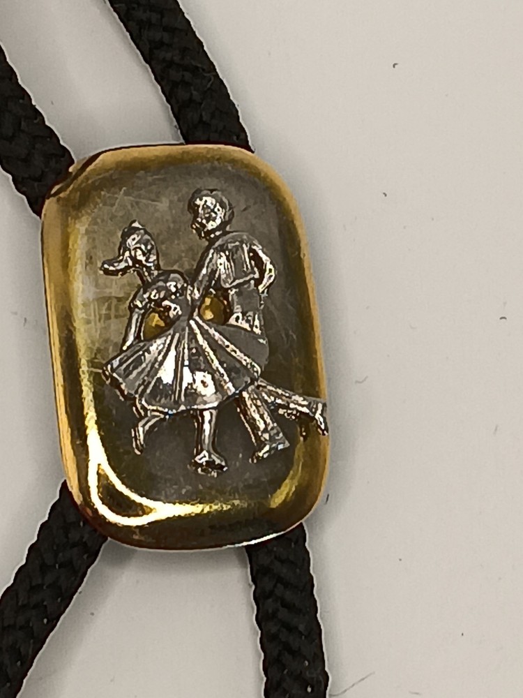 Bolo Tie Square Dancing Couple Metal Clasp
