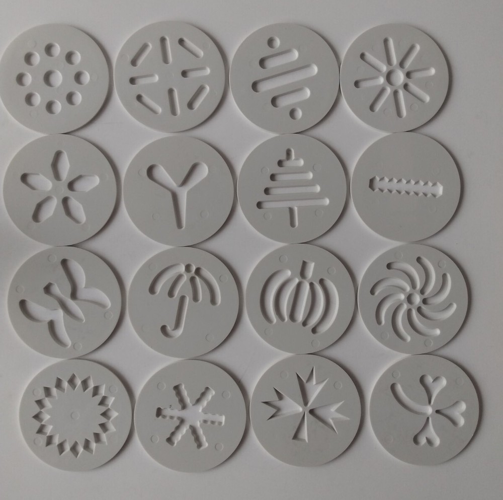 Pampered Chef Cookie Press #1525 Replacement Disk 16 Total