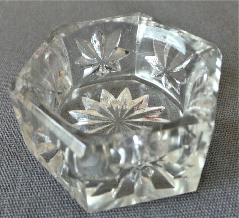 3 Antique Crystal Salt Cellars, Dips