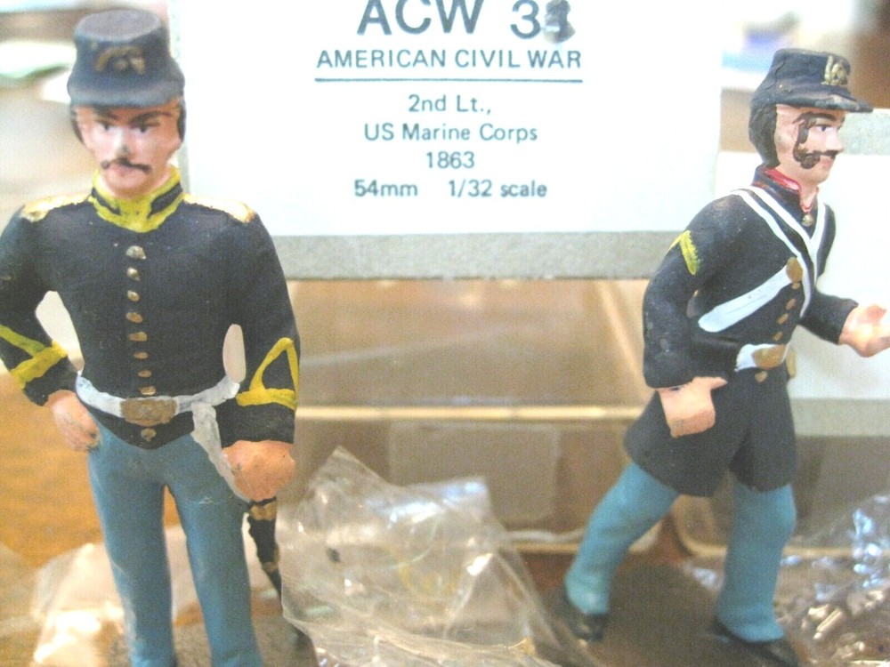 USMC Marine Corps 1863 - 1865 Civil war original hand painted lead soldiers Mili