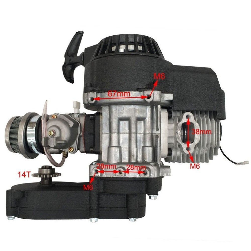 49cc 50 2 Stroke Pull Start Engine Motor for Mini Apollo SSR TTR Taotao Mower US