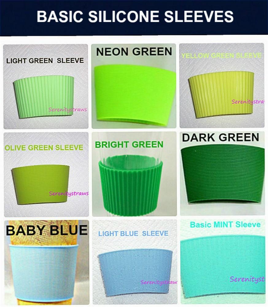 Coffee CUP SLEEVES & LIDS, Plastic or Silicone, With or Without Handle, Reusable
