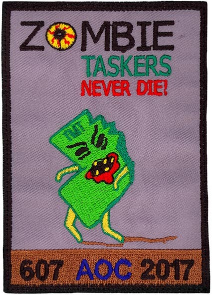 USAF 607th AIR OPERATIONS CENTER -ZOMBIE TASKERS- 2017 -Osan AB- ORIGINAL PATCH