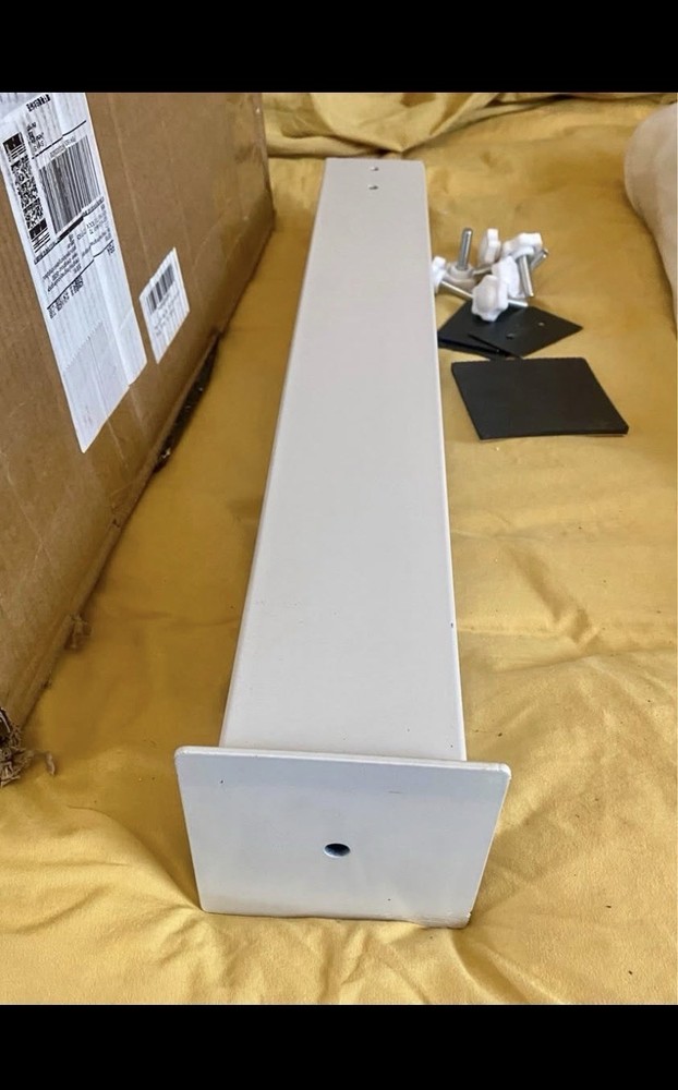 Fengid (4) Pack Square White Metal Bed Risers, Raises Bed To 20.5”
