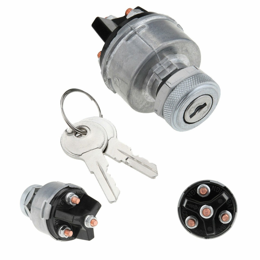 Universal Ignition Key Starter Switch With 2 Keys For Car Tractor Trailer US