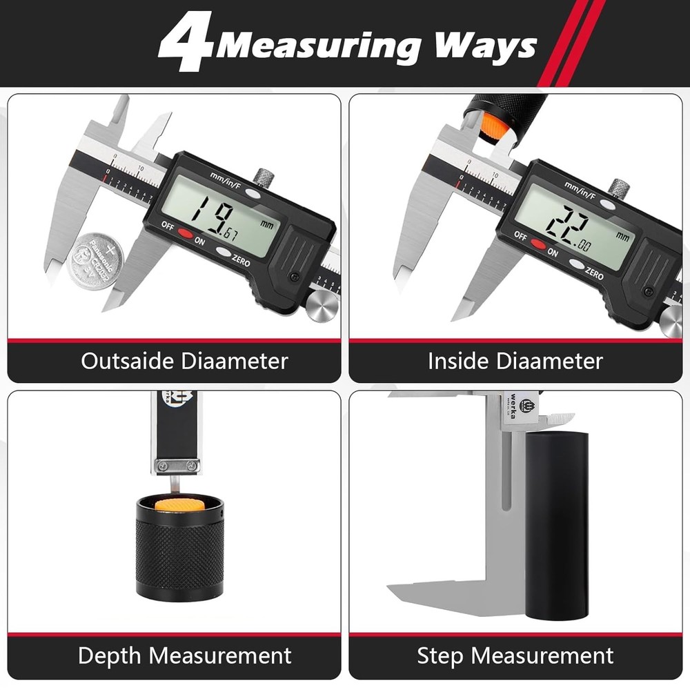 Digital Caliper, 0-6” Calipers Measuring Tool, Auto-Off Micrometer Caliper wi...
