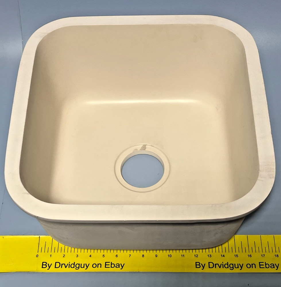 Gemstone 1616‑S Bisque 16" × 16" Solid Surface Single Bowl Vanity / Bar Sink NEW