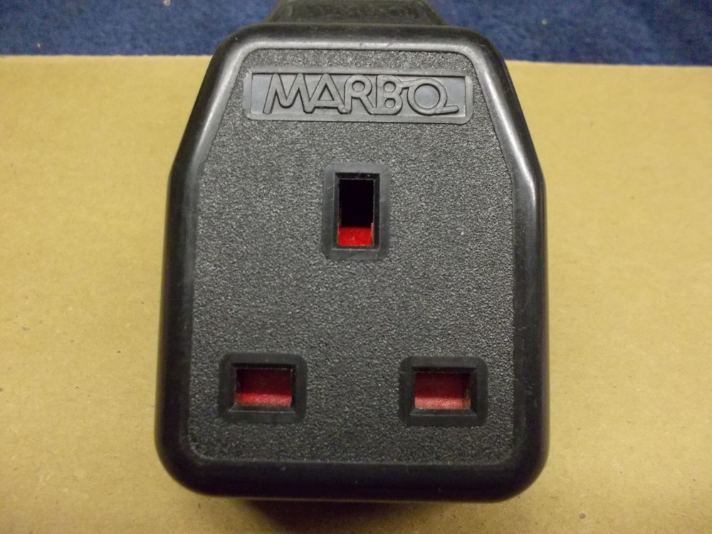 13 Amp Trailing Socket, Cord Mount, Marbo Model 928, Black