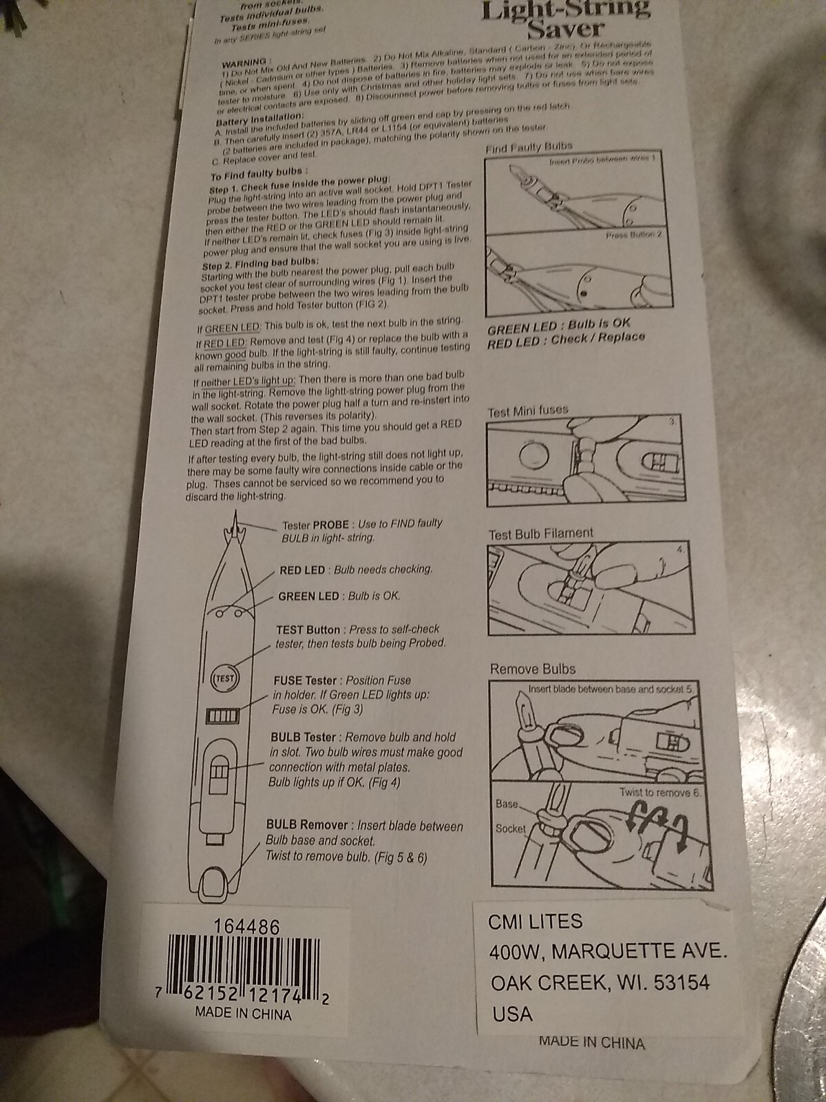 Holiday Christmas Light and Fuse Tester with Sound and Lights Brand New in Pkg