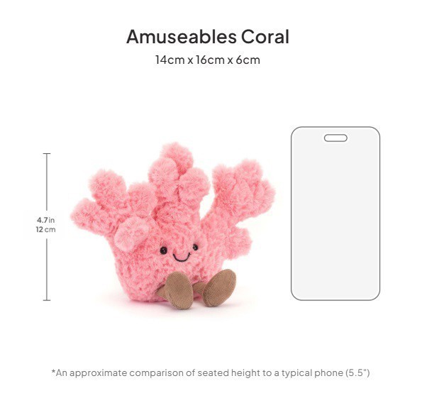 2025 NWT Summer Jellycat Amuseables Coral Pink With Dust Bag