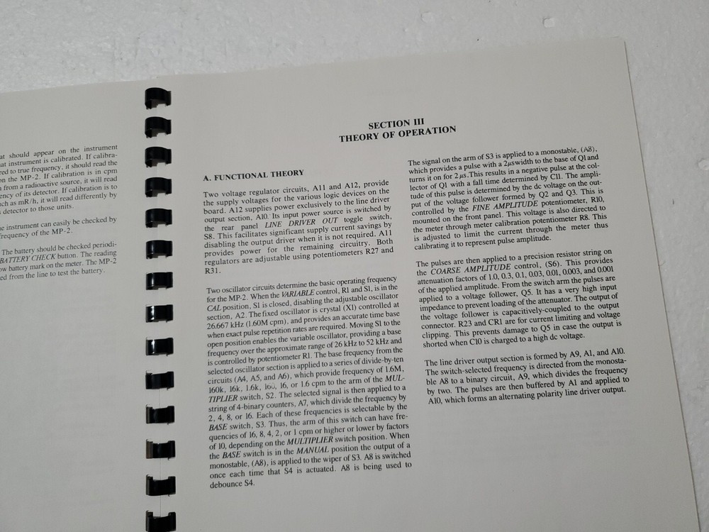 EBERLINE LABORATORY Mini Pulser MP-2 TECHNICAL MANUAL 1989