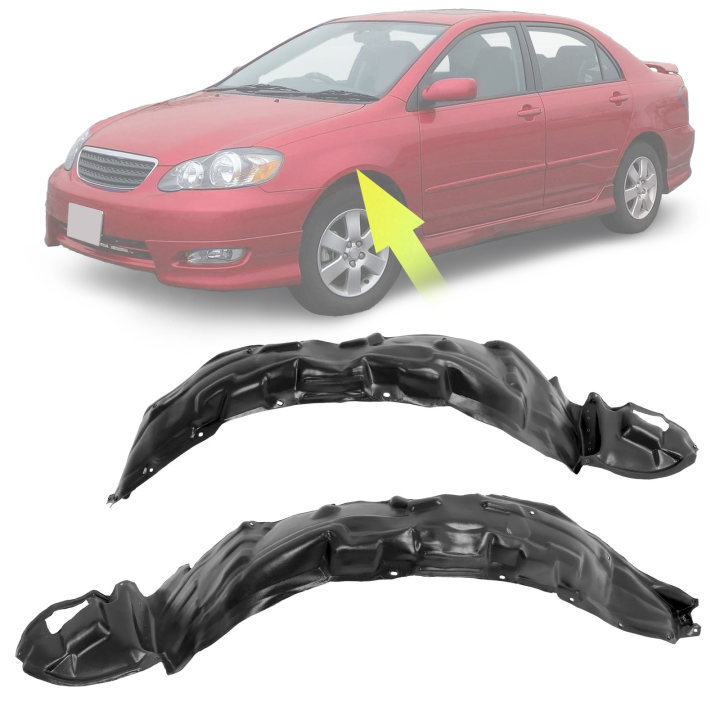 Front Inner Fender Liner Left +Right Fit 2003-2008 Toyota Corolla #TO1249119