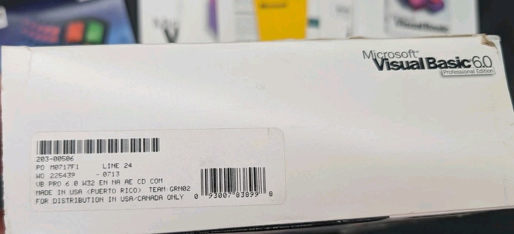 Microsoft Visual Basic 6.0 Professional Incomplete Box Manuals & Windows NT Disc