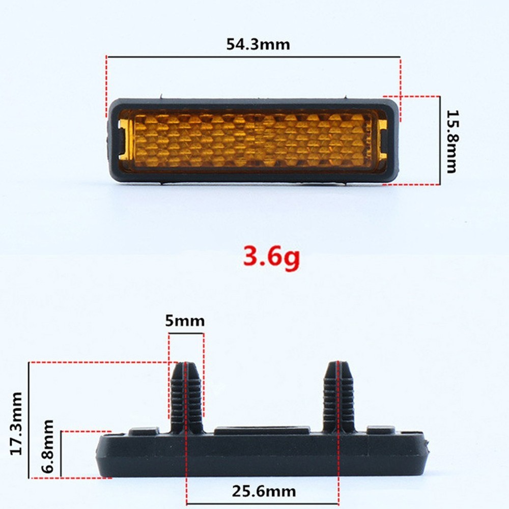 Sporting Goods Pedal Reflectors Plastic Material Rainproof Reflective Block