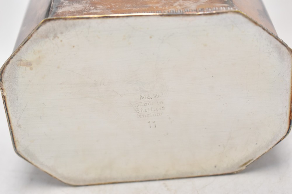 Antique Mappin & Webb Silver Plated Octagonal Tea Caddy