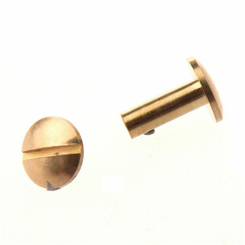 20*Arc Belt Screw Leather Craft Chicago Nail Brass Solid Rivet Stud Head 4-10mm