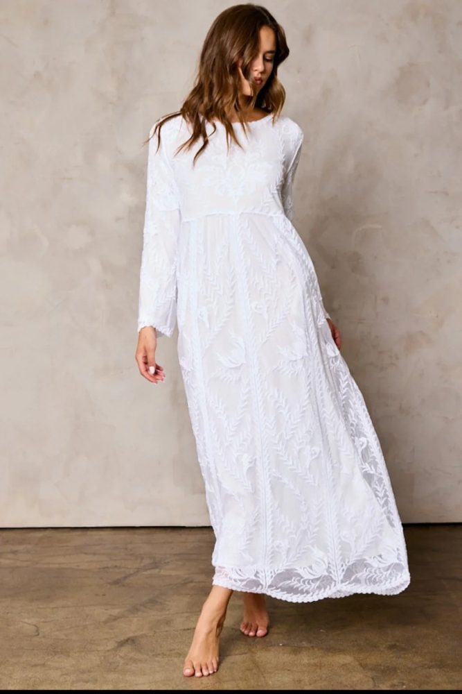 Sweet Antionette White Temple Dress