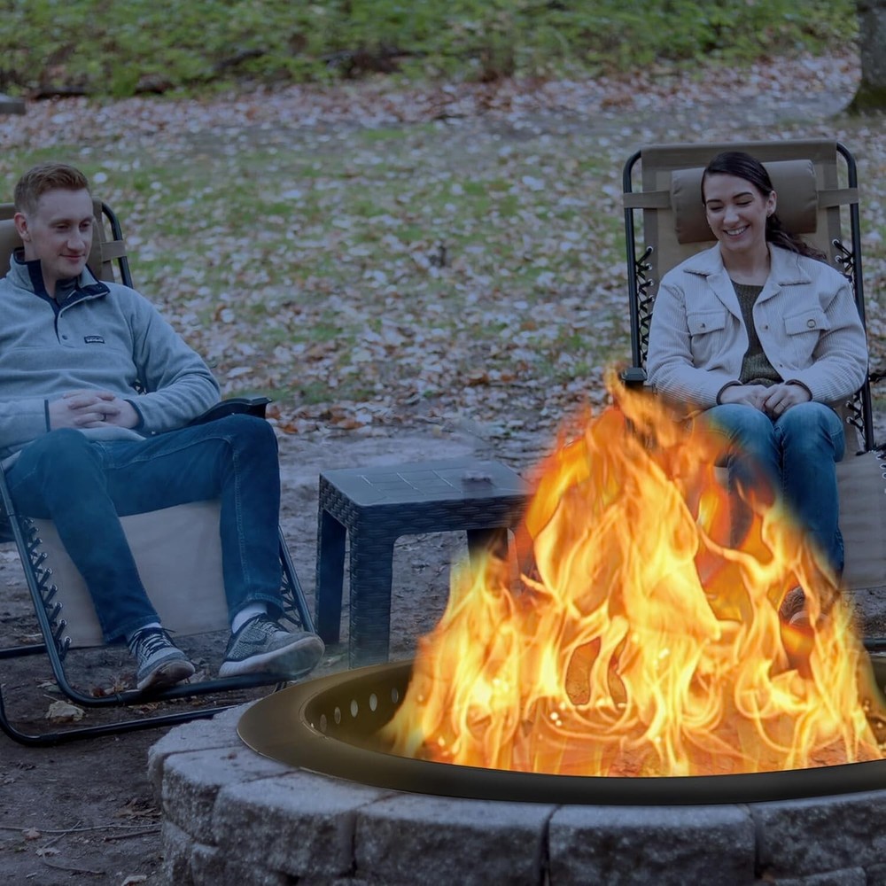 FEBTECH 46” Smokeless Outdoor Fire Pit Insert with Heat Resistant Coating