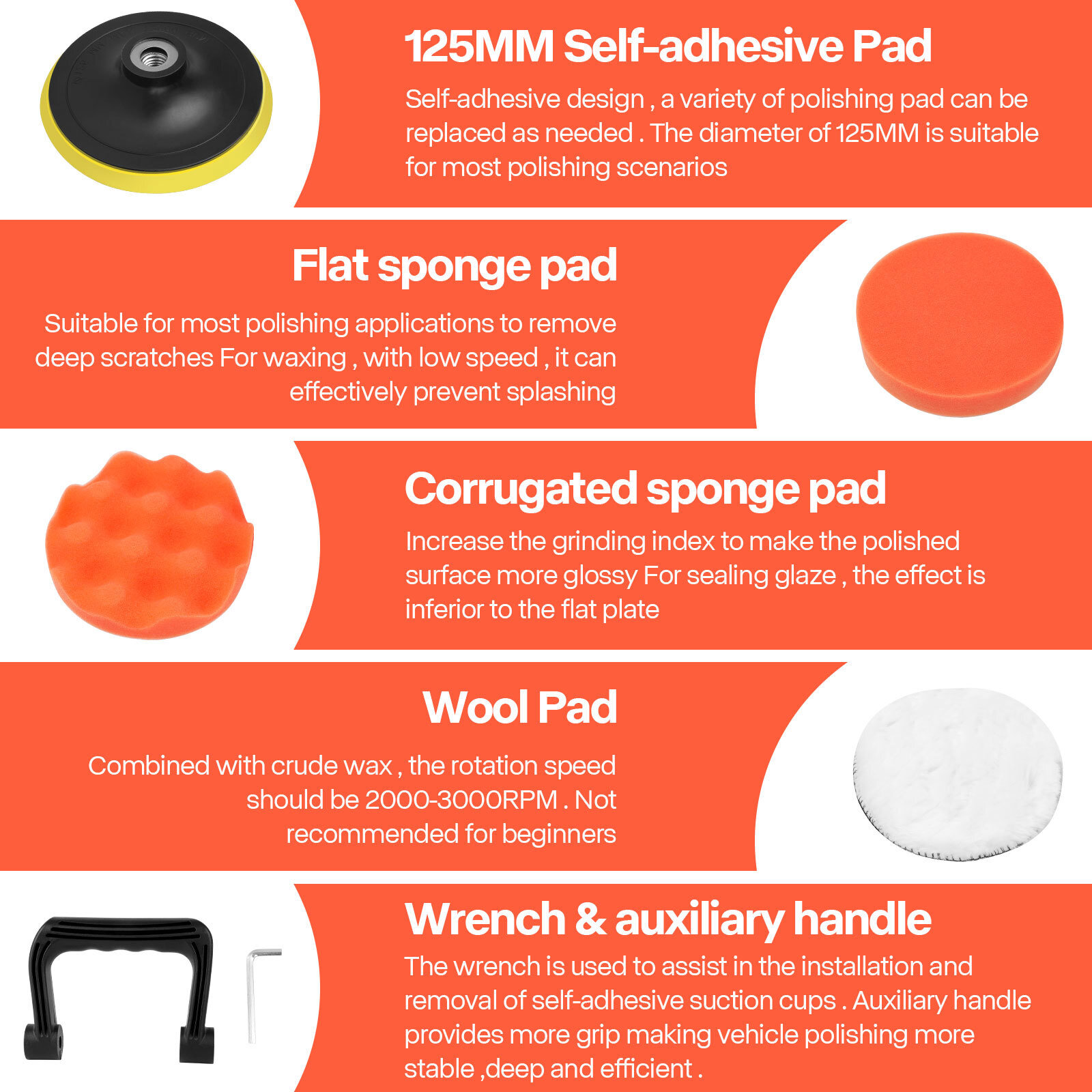 Car Buffer Polisher Waxer 7-Speed Rotary 5"6"+7" Backing Plate Polishing Machine