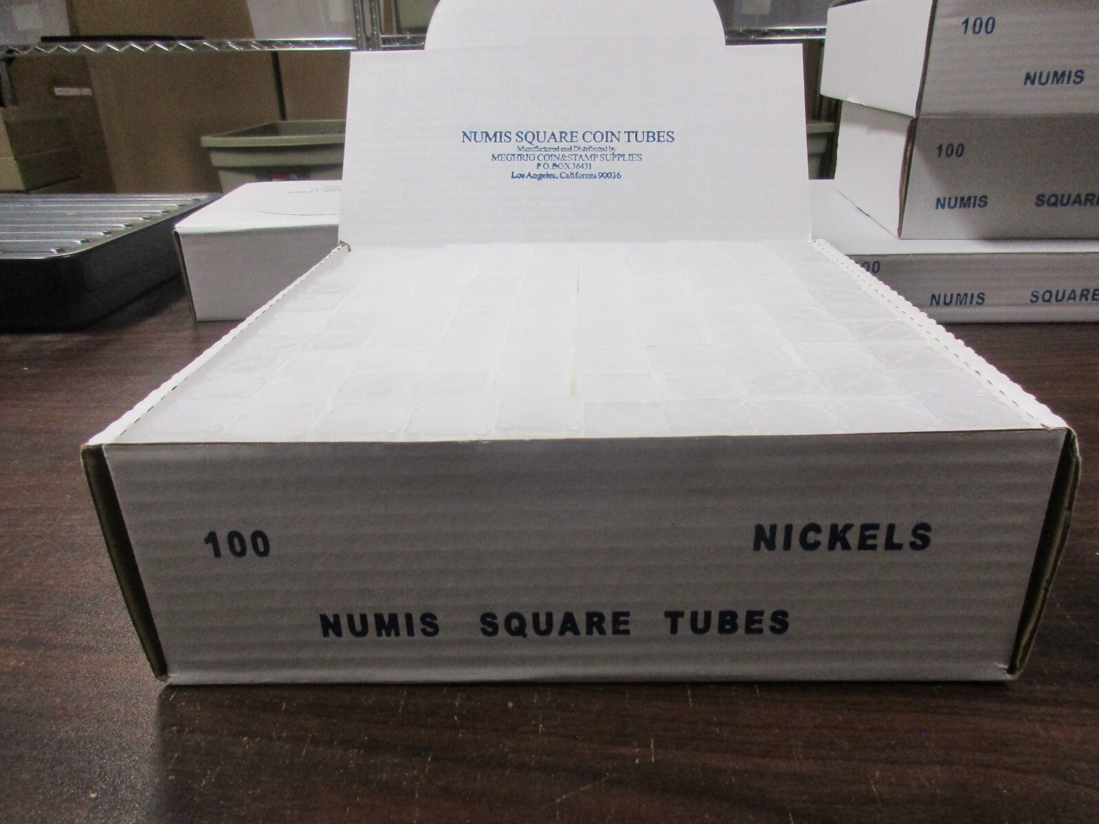 100 MEGHRIG NUMISTUBES SQUARE NICKELS TUBES, BRAND NEW IN BOX FREE SHIPPING!!