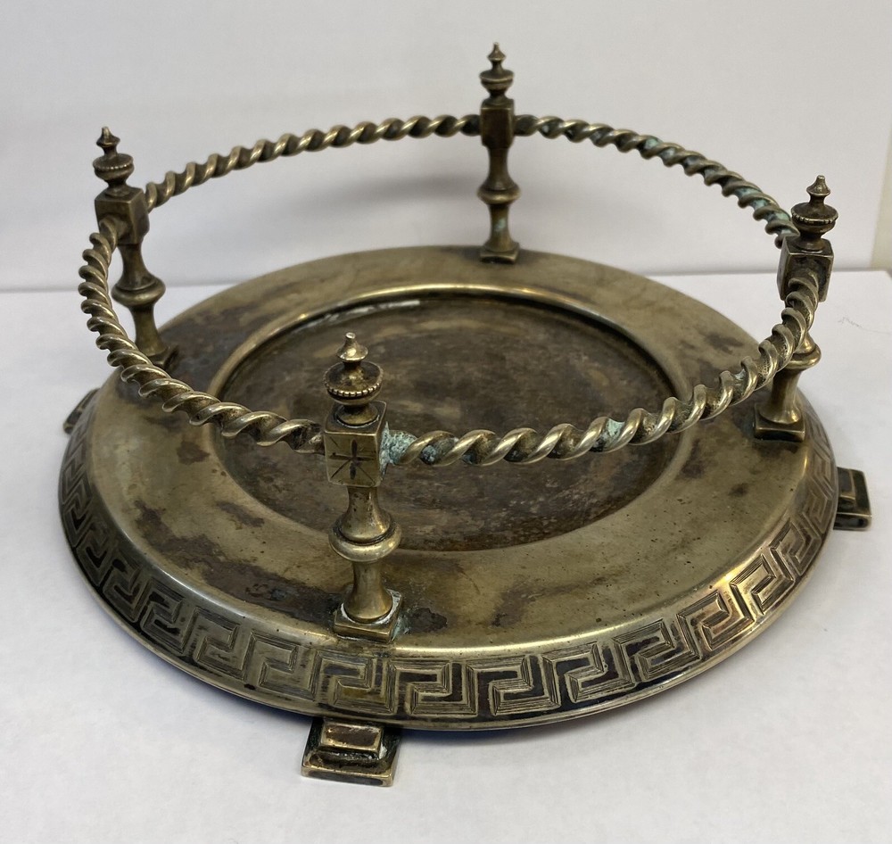 Vintage Ornate Silver plate Display Dome Base ? Statue Wine Holder?