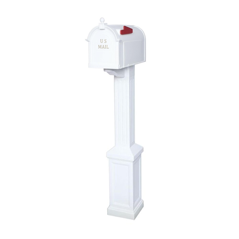 , Craftsman Mailbox & Post Kit, Large Outdoor Mailbox, Durable Plastic, Easy ...