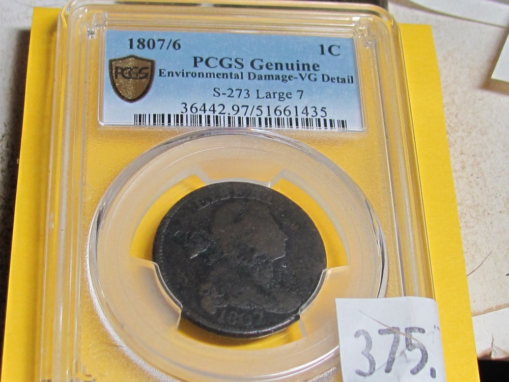 1807/6 S-273  DRAPED BUST LARGE CENT VG
