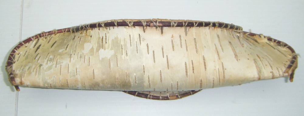 2 Vintage Hand-Made Birch Bark Canoes