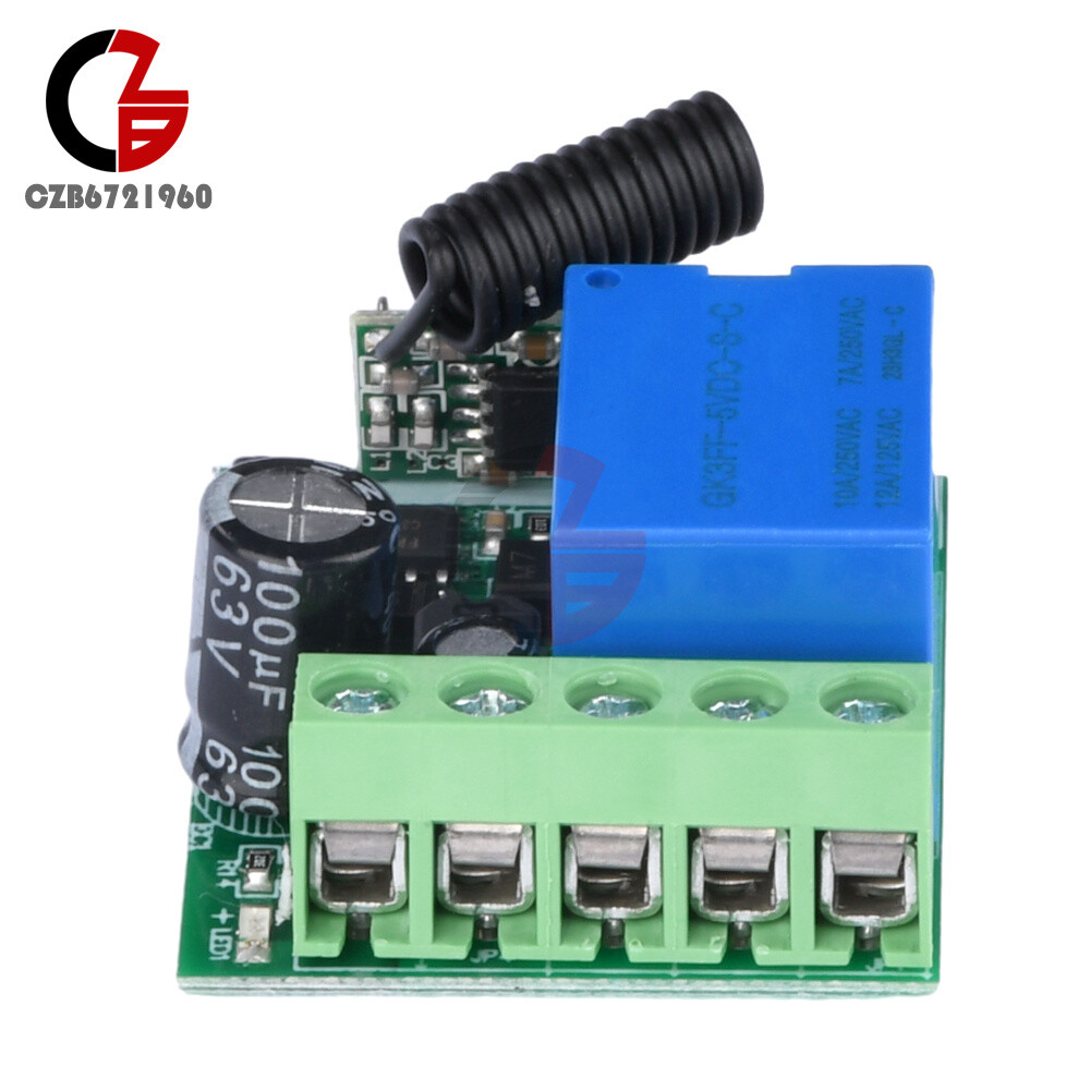 433Mhz 5-60V 1CH Wireless Remote Control Switch Relay Receiver Module with Case