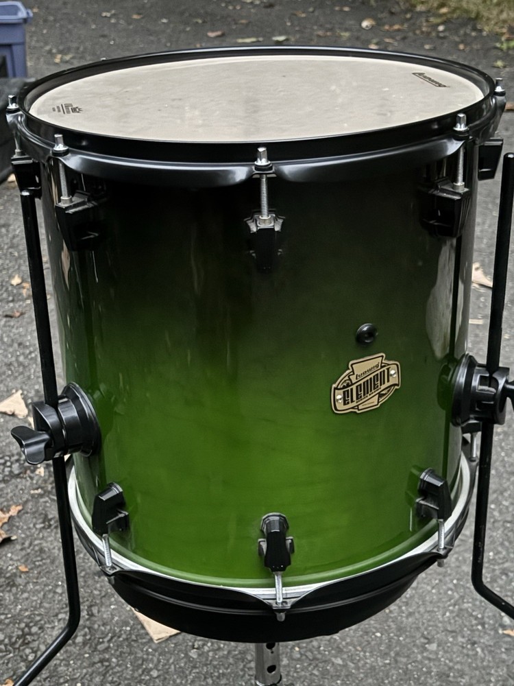 Ludwig Element Evolution Green Fade 14” Floor Tom Drum 100th