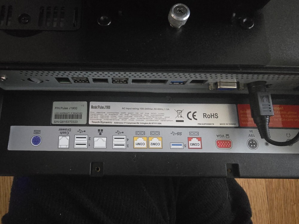 Touch Dynamic Pulse J1900 POS Windows 7 W/ Touchscreen And Card Reader