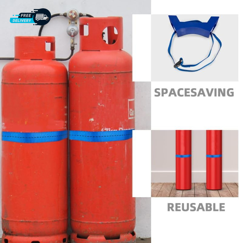 Adjustable Propane Tank Holder Bracket Wall Mounted with High-Strength Strap