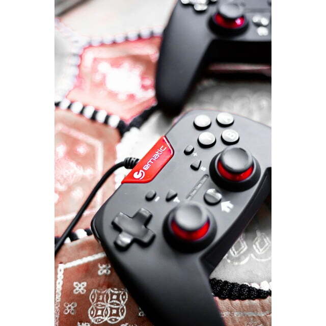 Restored Ematic Black Handheld Wire Gaming Controller for Nintendo Switch