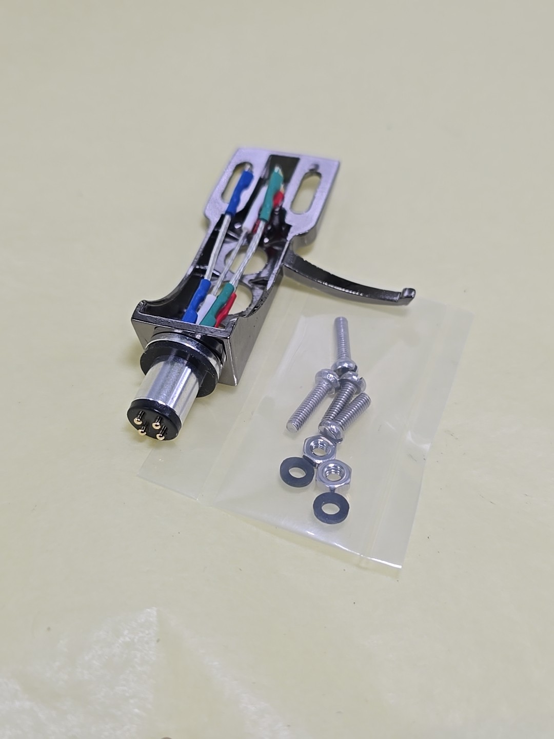 Silver Chrome COLOR PHONO HEADSHELL WITH SILVER WIRES FREE Shipping Best Price