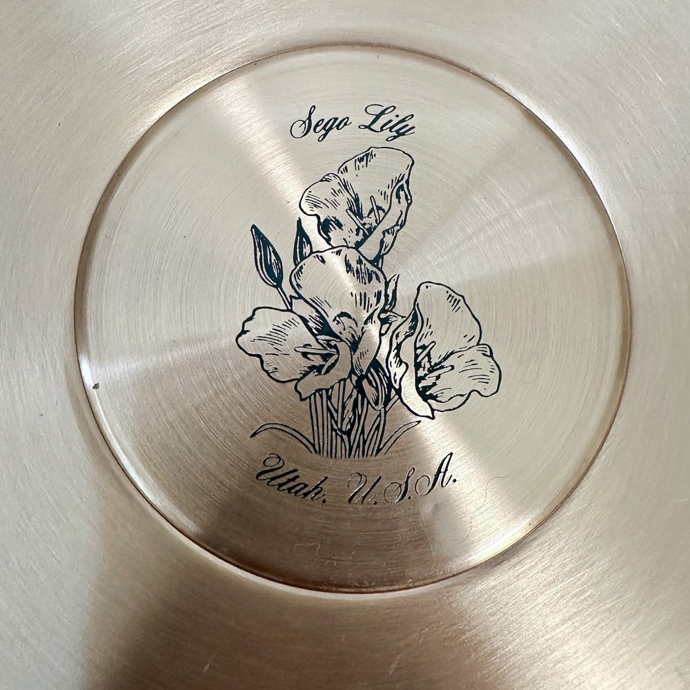 Solid Copper Sego Lilly Utah Wall Mount Plate Decoration 7” Dia Square Dance