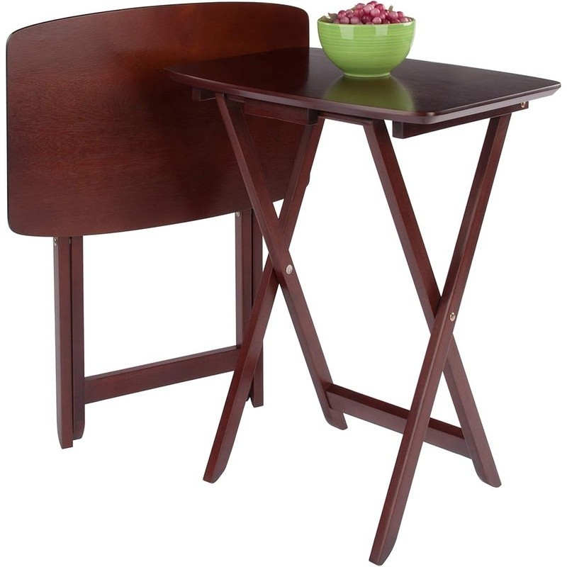 2-Piece Folding Tables Set Rectangular Smooth Edges Easy Storage Fully Assembled