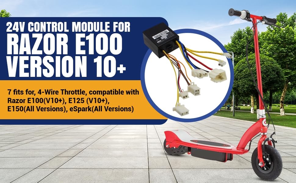24V Controller for Razor E100 Scooter - Control Module with 7 Connectors (4