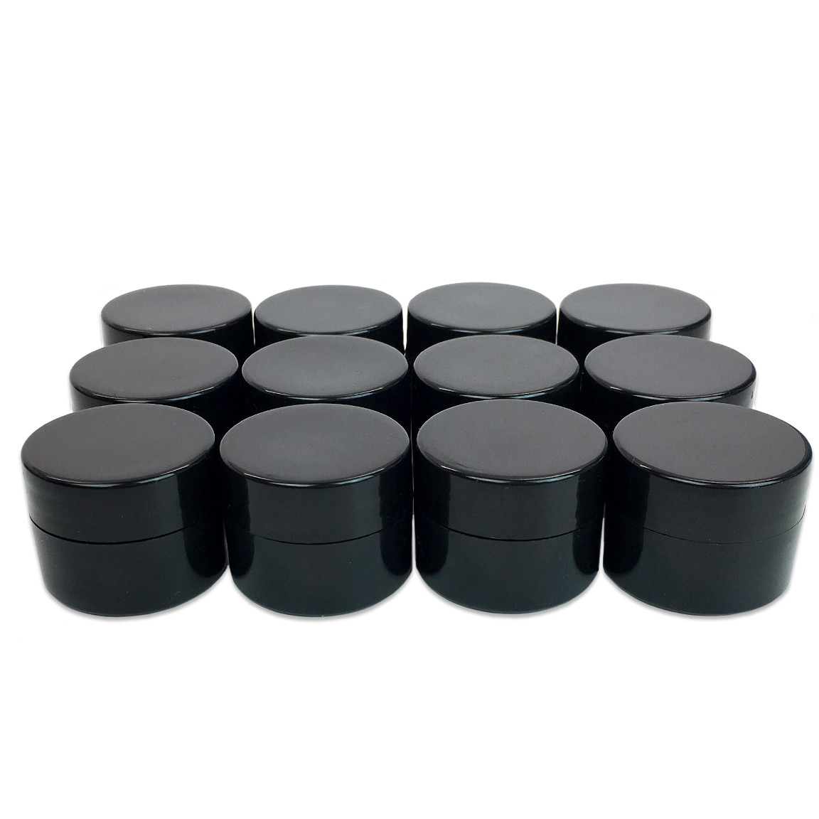 12 Pieces 7G/7ML Black Thick Cosmetic Sample Container Jars with Lid BPA Free