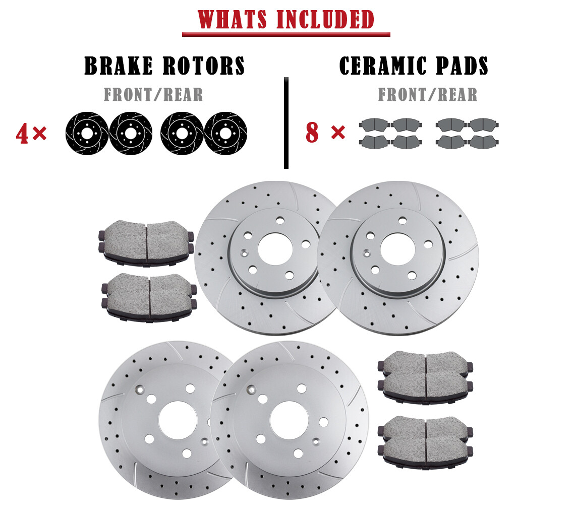 Front and Rear Brake Rotors Pads Kit for GMC Terrain Equinox 2010-2017 Brakes