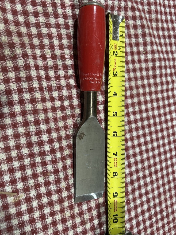 Rare Red Devil Tools No454 Glazer’s Chisel 1- 1/2 “Wide 9” Long