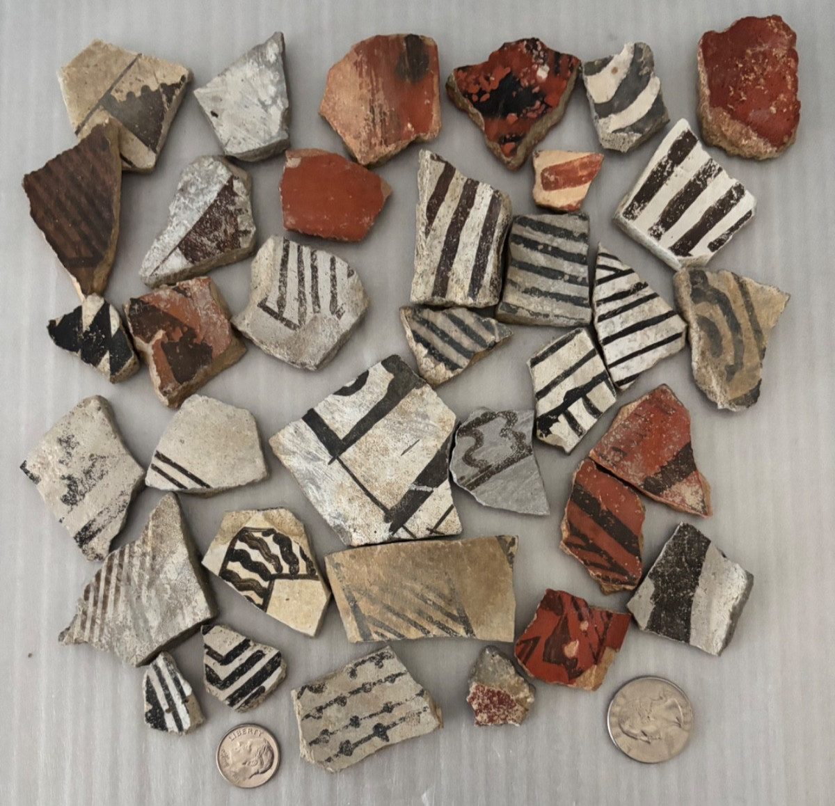 30+ Ancient Anasazi Native American Pottery Shards Arizona L10-D FREE SHIP