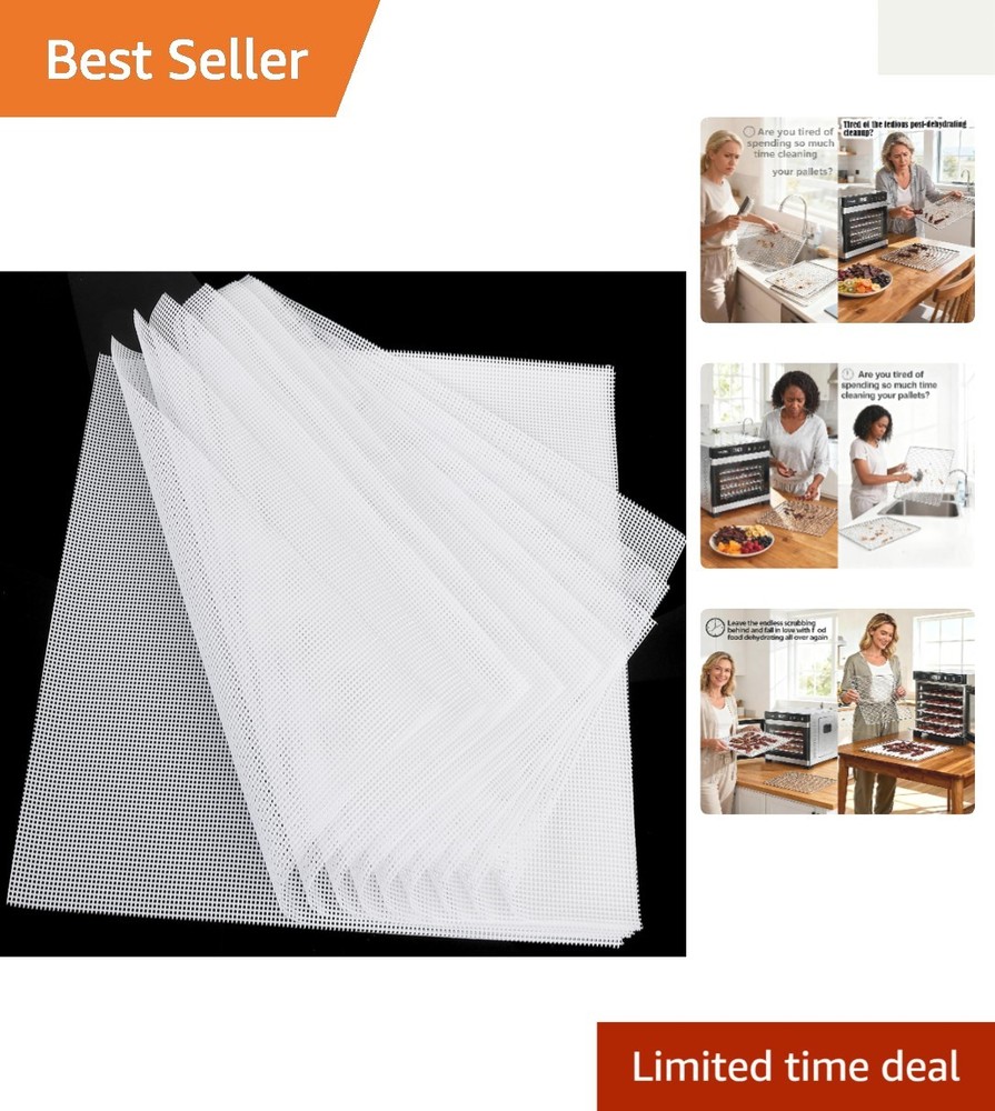 Reusable Non-Stick Dehydrator Sheets - 14x14 Inch Compatible with Excalibur
