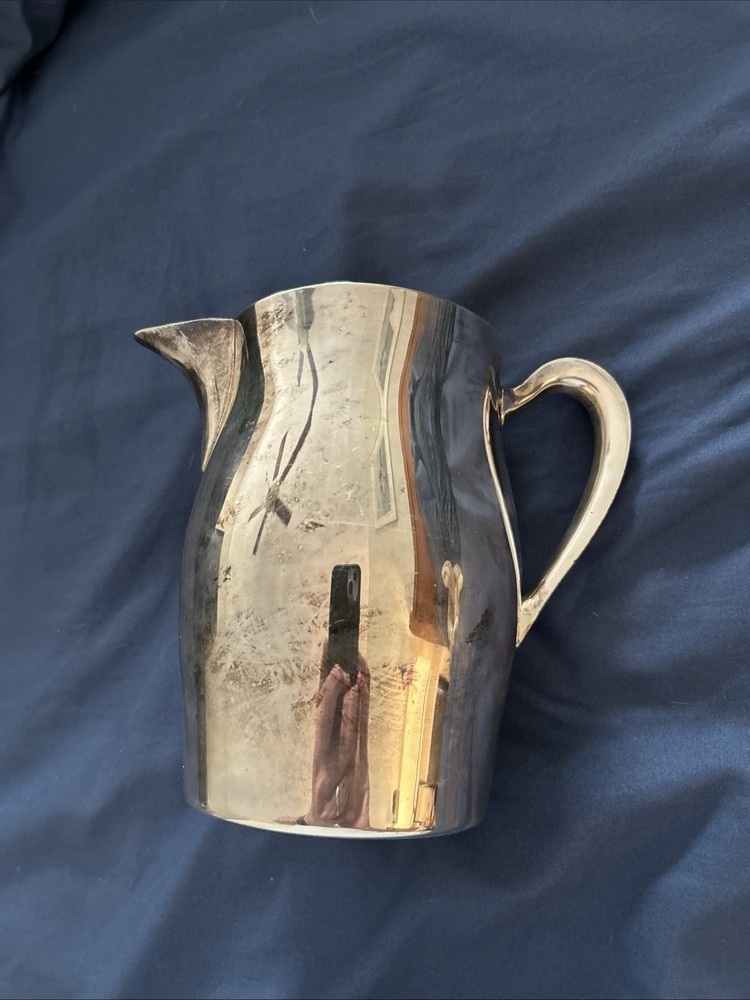 Vintage Silverplate Pitcher Academy Silver on Copper 15 1950s