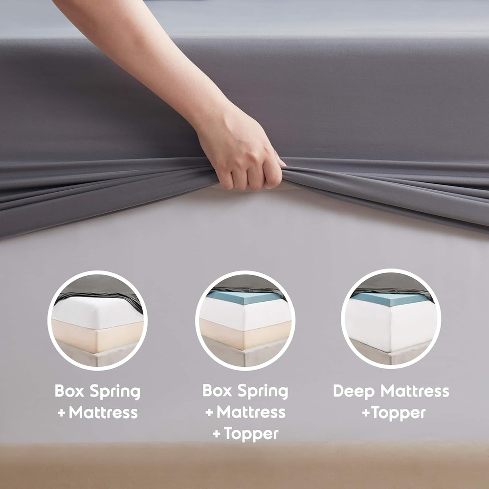 Queen Sheet Set - Luxury 1800 Ultra-Soft Microfiber Bed Sheets - Double Brushed