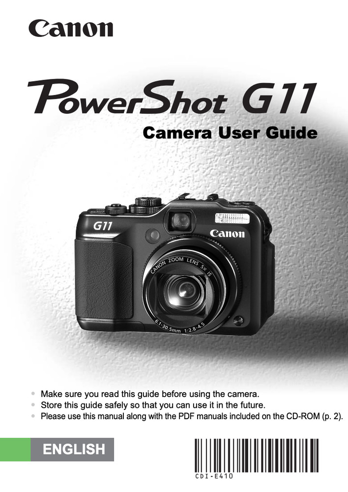 Canon Powershot G11 Camera User Owner Instruction Manual