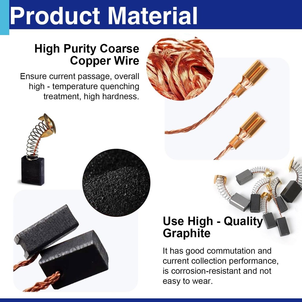 40Pcs Electric Motor Carbon Brushes Set, 10 Different Models for Replacement Rep