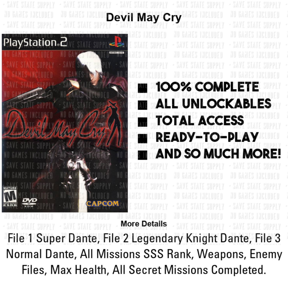 Devil May Cry DMC 1, 2, 3, 4, HD Collection All Items PS2 PS3 Memory Card USB