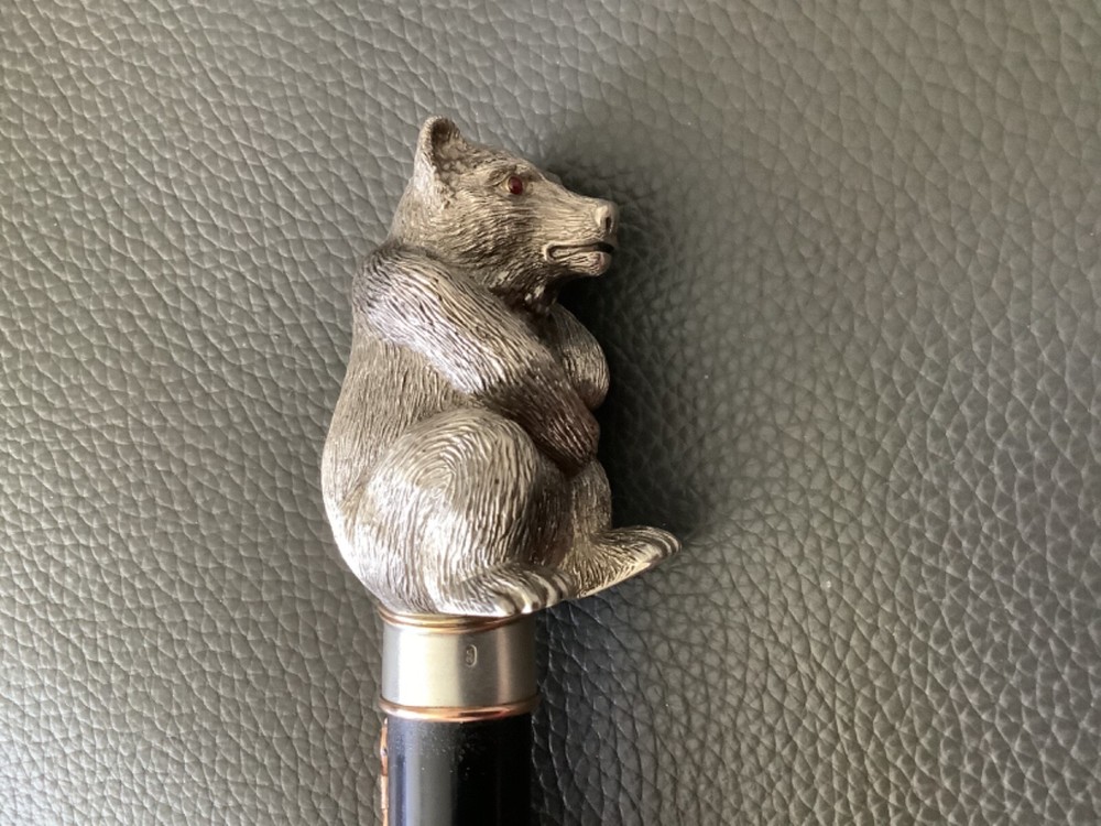 A Russian Silver Walking Stick