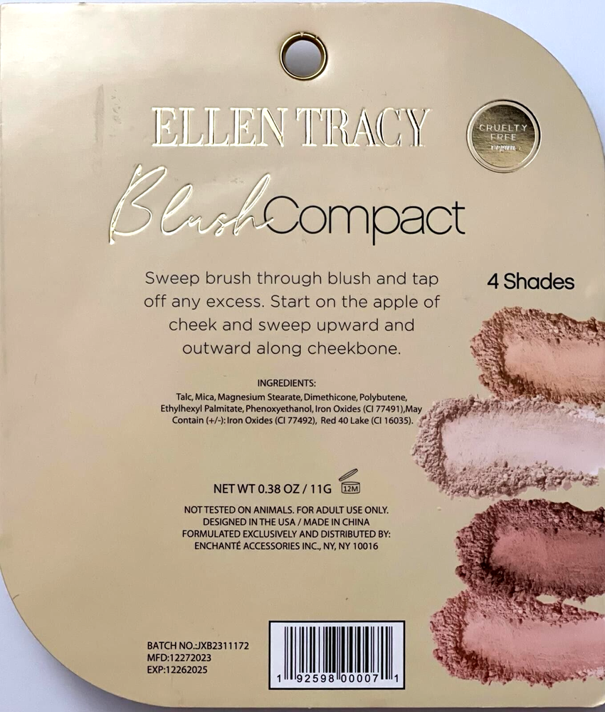 ELLEN TRACY Blush Compact Rosy Nudes Perfect Blend